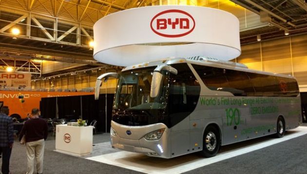 BYD unveils battery electric coach